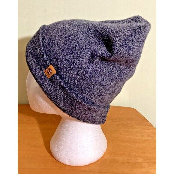 Timberland Men's Blue & Gray Marled Cuffed Knit Beanie Hat One Size Fits Most - Picture 2 of 6